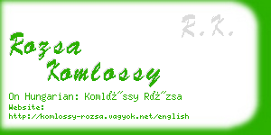 rozsa komlossy business card